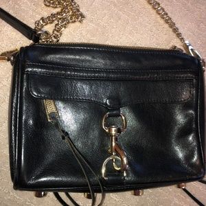 Rebecca Minkoff Black Crossbody with Gold Strap